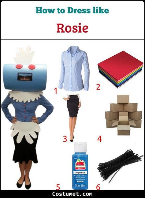 Rosie The Robot Costume Diy, Rosie Jetsons Costume Diy, Rosie From The Jetsons Costume, George Jetson Costume, Rosie Jetsons Costume, Rosie The Robot Costume, Jetsons Halloween Costumes, Jetsons Costume, Robot Costume Diy