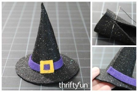 Make A Witch Hat, Baby Witch Costume, Little Witch Hat, Kids Crafts Toddlers, Kids Witch Costume, Felt Witch, Halloween Tree Decorations, Felt Witch Hat, Moldes Halloween