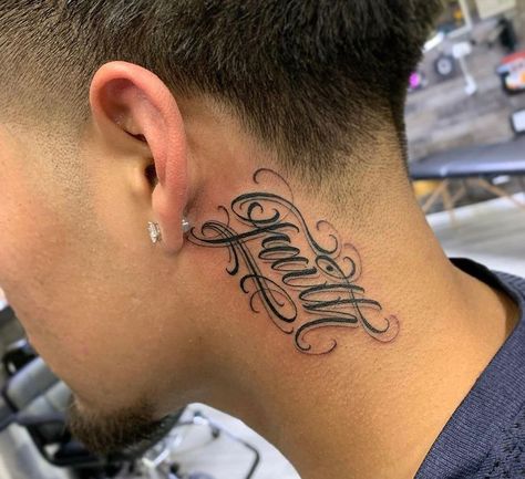 Neck Tattoo For Boys, Couple Name Tattoos, Tato Realis, Blessed Tattoos, Medium Tattoos, Side Neck Tattoo, Money Tattoo, Dragon Tattoo For Women, Faith Tattoo