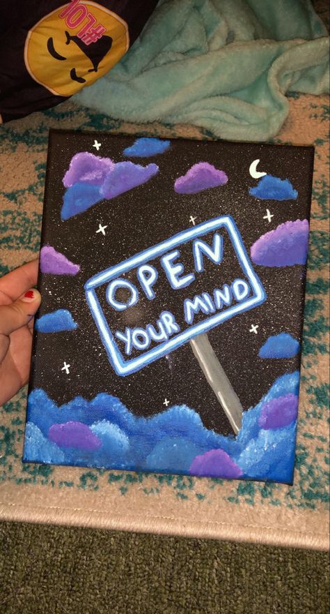 Mind Painting, Arte Indie, Trippy Painting, Small Canvas Paintings, Hippie Painting, Simple Canvas Paintings, Cute Canvas Paintings, Easy Canvas Art, Canvas Drawings