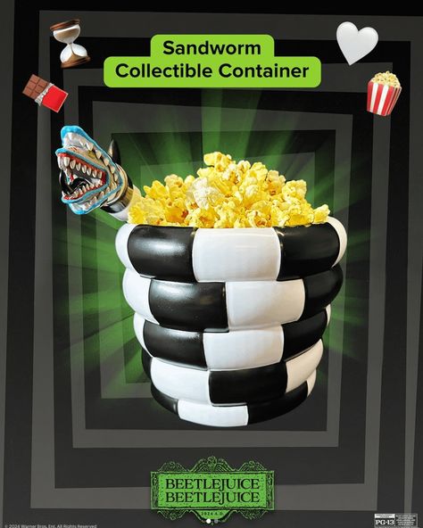 Regal’s 3 BeetleJuice Beetlejuice Popcorn Buckets (Release Date, Price & Details) Beetlejuice Popcorn Bucket, Beetlejuice Popcorn, Popcorn Buckets, Top Horror Movies, Disney Netflix, Popcorn Bucket, Beetlejuice Beetlejuice, Zombie Movies, Video Game Music