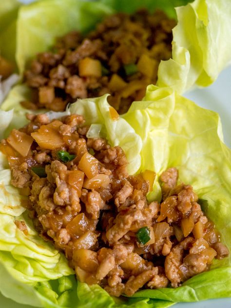 Copycat P.F. Chang’s Lettuce Wraps | 12 Tomatoes Lettuce Wraps Pf Changs Recipe, Chicken Hoisin Sauce, Wraps Chicken, Pf Changs Lettuce Wraps, P F Chang, Pf Chang, Lettuce Recipes, Tacos Mexicanos, Cooking Panda