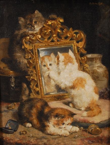 Piskel Art, History Painting, Old Paintings, Ethereal Art, Classical Art, A Mirror, Cat Painting, Animal Paintings, Cat Art