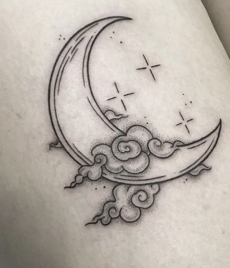 Moon Tattoo On Forearm, Black And White Moon Tattoo, Edgy Moon Tattoo, Cresent Tattoo Designs, Black And Grey Moon Tattoo, Crescent Moon Tattoo Color, Upside Down Moon Tattoo, Moon Tattoo Template, Moon Jelly Tattoo