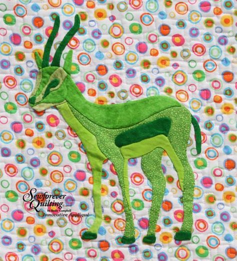 Zoo Series Gazelle by Becky Campbell. Great appliqué patterns! Quilt Contemporary, Appliqué Patterns, Fusible Applique, Applique Quilting, Animal Quilts, Freezer Paper, Animal Patterns, Applique Pattern, Quilting Patterns