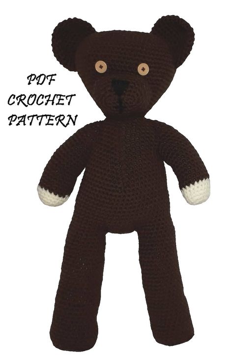 Mr Bean Teddy, Amigurumi Collection, Crochet Bears, Teddy Bear Crochet, Teddy Bear Knitting Pattern, Bear Crochet Pattern, Bear Patterns Free, Crochet Applique Patterns Free, Knitted Teddy Bear