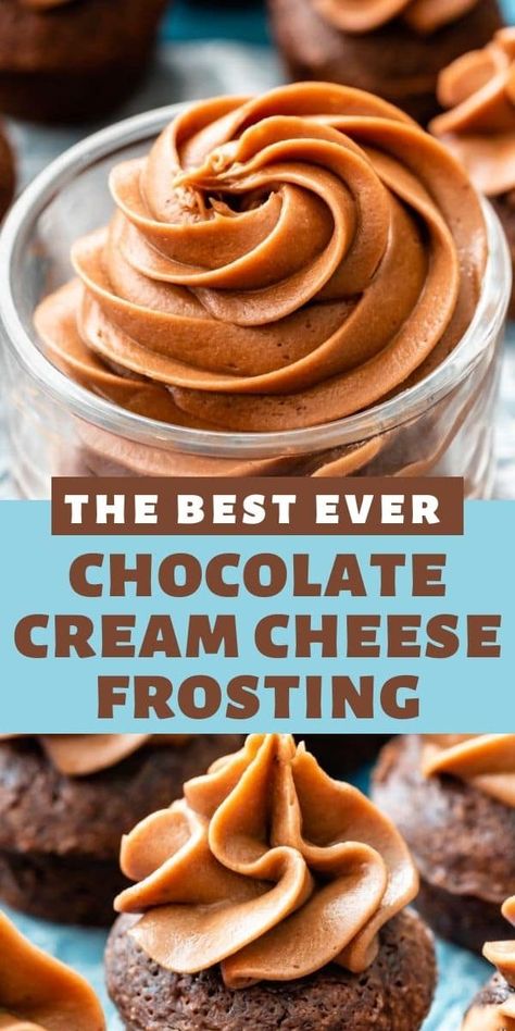 Yellow Cake With Chocolate Cream Cheese Frosting, Choc Cream Cheese Frosting, Cream Cheese Chocolate Frosting, Chocolate Cream Cheese Frosting Recipe, Best Frosting Recipe, Whipped Chocolate Frosting, Chocolate Buttercream Frosting Recipe, Cream Cheese Frosting Easy, Cheese Frosting Recipe