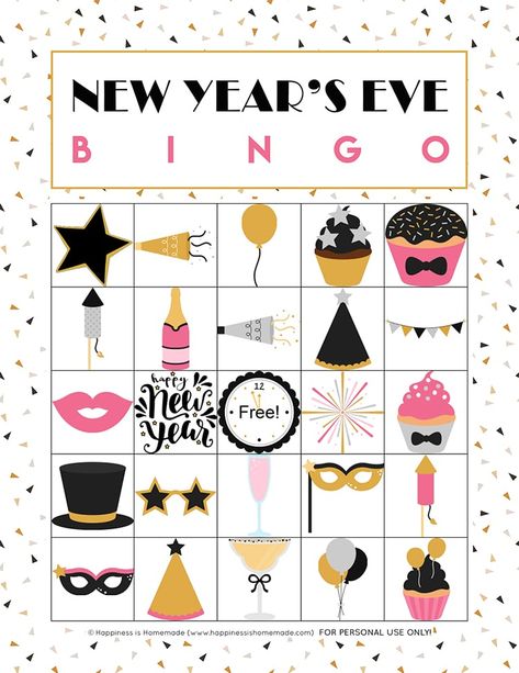 New Year's Eve Bingo: These printable New Year's Eve Bingo Cards are tons of fun! Countdown until midnight with this fun New Years game that's great for all ages! Christmas Wrapping Diy, Festive Tablescape, New Year's Games, Fun Christmas Games, New Years Activities, Bingo Printable, Christmas Party Games, Gold Party, Christmas Games