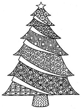 Tree Zentangle, Modele Zentangle, Christmas Tree Coloring Page, Tree Coloring Page, Christmas Doodles, Black Christmas Trees, Tangle Patterns, Zentangle Drawings, Doodle Art Designs