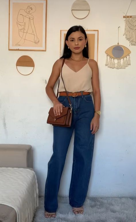 Looks Chic, Cute Summer Outfits, Outfits Casuales, Wide Leg Jeans, Leg Jeans, Spring Fashion, Work Wear, Going Out, Summer Outfits