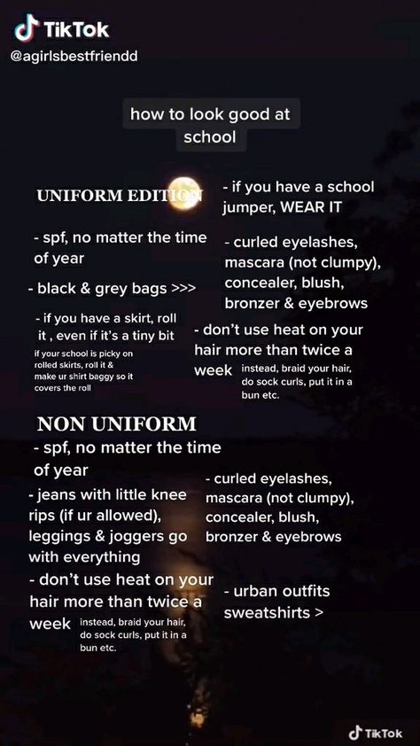 Makeup For Freshman Highschool, How To Look Good In A Strict School, How To Make Ur Uniform Look Better, Year 9 Tips, High School Glow Up, Freshman High School Outfits Aesthetic, How To Be Hot At School, How To Look Good In School Uniform Tips, How To Look Better At School