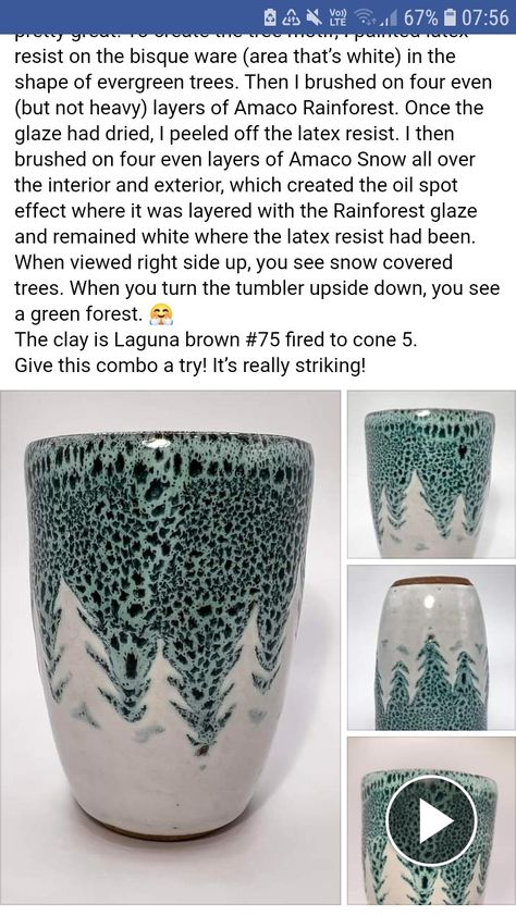 Tourmaline Glaze Combo, Amaco Rainforest Glaze Combinations, Cup Glaze Ideas, Cirrus Flow Glaze Combinations, Glaze Combinations For Pottery Amaco, Spring Pottery Ideas, Celadon Glaze Combinations, Amaco Snow Glaze Combinations, Snow Glaze Combinations