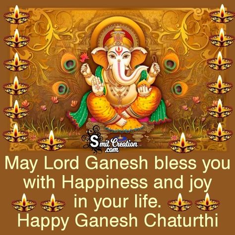 Ganesh Chaturthi Pictures and Graphics - SmitCreation.com Ganesha Chaturthi Wishes, Sankranthi Wishes, Ganesh Jayanti, Ganesh Chaturthi Greetings, Happy Ganesh Chaturthi Wishes, Bappa Photo, Birthday Wishes With Name, Ganpati Bappa Photo, Shri Ganesh Images