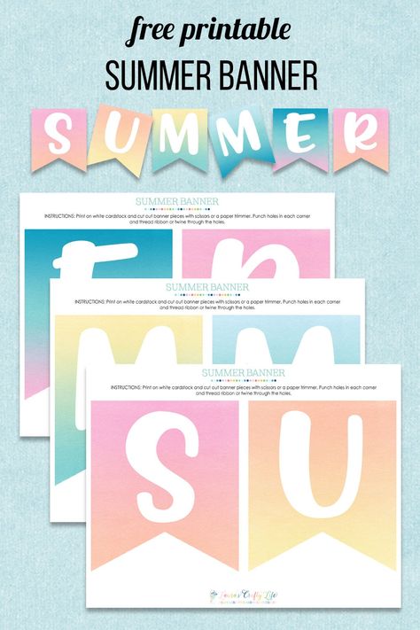 Free Printable Summer Banner. Easy summer decor for your backyard BBQ, pool party, or last day of school party. Summer Banner Printable Free, Summer Banner Printable, Last Day Of School Party, Free Classroom Printables, Bbq Pool Party, Hand Lettering Printables, Summer Kids Party, Camp Decor, Summer Party Invitations