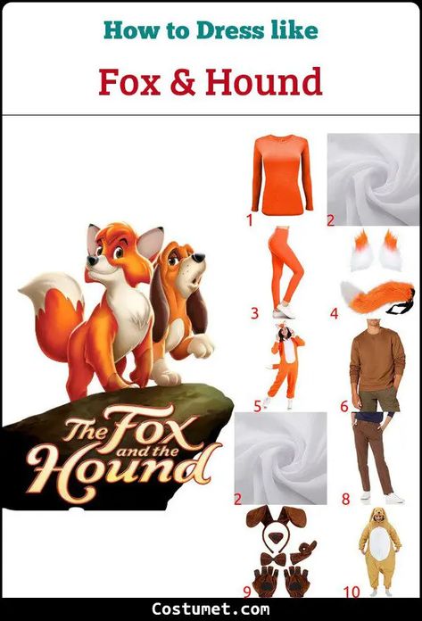 The Fox and the Hound Costume for Cosplay & Halloween 2023 Fox And The Hound Halloween Costume, The Fox And The Hound Costume, Fox And Hound Costume, Fox Halloween Costume For Women, Fox And The Hound Costume, Fox Halloween Costume, Fox And Hound, Fox Onesie, Fox Ears And Tail