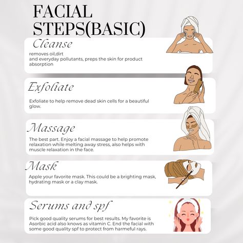 Basic Facial Steps, Facial Steps, Basic Facial, Facial Esthetician, Facial Massage Steps, Facial Esthetics, Beauty Salon Marketing, Esthetician Inspiration, Facial Room