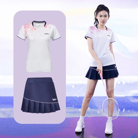 Badminton Clothes, Skirt And T Shirt, Summer Sportswear, Gym Clothes Women, Gym Clothing, Clothing Summer, Short Skirt, Badminton, Gym Outfit