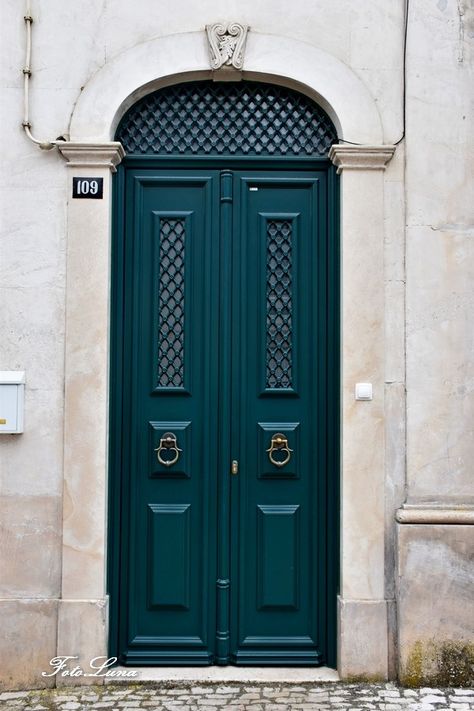 Turquoise Doors On Houses, Green Doors, Teal Door, Front Door Inspiration, House Main Door, Compound Wall Design, House Main Door Design, Front Door Paint Colors, Door Design Images