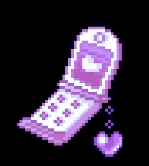 Purple Phone Case Ideas, Retro Phone Icon, Purple Pixel Art, Kuromi Theme, Cool Pixel Art, Cute Laptop Wallpaper, Art Apps, Purple Themes, Purple Wallpaper Iphone