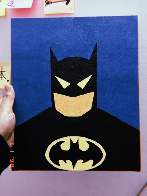 Batman Painting Easy, Batman Canvas Painting, Batman Drawing Easy, Batman Painting, Joker Painting, Batman Cartoon, Batman Drawing, Easy Canvas, Easy Canvas Art