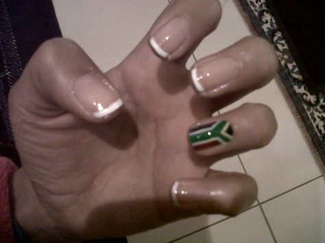 South African Nails, South Africa Nails, Flag Nail Art, Flag Nails, South African Flag, African Flag, Short Gel Nails, Hand Art, South African