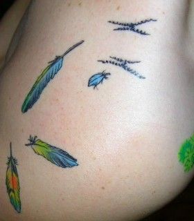 Parrot Feather Tattoo, Budgie Tattoo, Tattoo Planning, Parrot Tattoo, Feather Drawing, Parrot Feather, Pretty Tattoos For Women, Tatuaje A Color, Collar Bone Tattoo