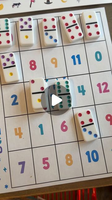 Cali ⭐️ Chasing50Toes on Instagram: "🌈Comment BINGO for the link 🌈 to play, you can flip and cover with a domino or you can flip one domino for the full group and use chips to cover.   Dominos, placemat and printables from @dominoandjuliette   #brighterplay #earlymath #mathgames" Math With Dominoes, Domino Math Kindergarten, Special Education Inclusion, Dominoes Game, Double Game, Numeracy Activities, Mathematics Games, Uno Cards, Activity Director