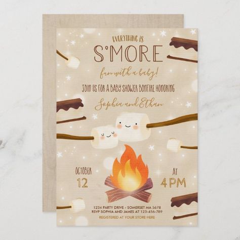 Gender Neutral Baby Shower Themes, Camping Baby, Unique Baby Shower Themes, Fall Couples, Camping With A Baby, Gender Neutral Baby Shower Invitations, Boho Baby Shower Invitations, Woodland Baby Shower Invitations, Couples Shower Invitations