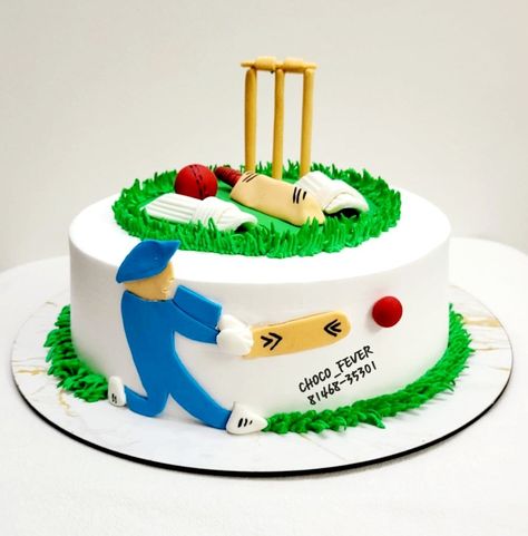 Cake Designs For Cricket Lover, Birthday Cake For Cricket Lover, Cricket Lover Cake, Cricket Birthday Cake, Cricket Theme Cake, Cricket Cake, 9th Birthday Cake, Cricket Lover, Cake For Boyfriend