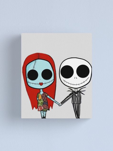 Jack Skellington Canvas Painting Easy, Nightmare Before Christmas Canvas Painting, Nightmare Before Christmas Painting Easy, Nightmare Before Christmas Canvas Art, Jack And Sally Painting, Nightmare Before Christmas Painting Ideas, Nightmare Before Christmas Artwork, Christmas Canvas Art Easy, Nightmare Before Christmas Painting