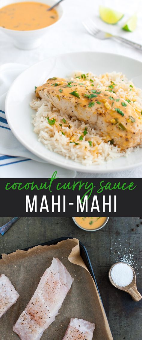 Coconut Mahi Mahi, Seafood Pie, Mahi Recipes, Mahi Mahi Recipes, Thai Coconut Curry, Coconut Curry Sauce, Healthy Weeknight Meals, Easy Fish Recipes, Thai Coconut