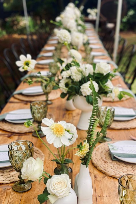 Matcha Bridal Shower Theme, Bridal Shower Ideas Green And White, Green Themed Bridal Shower Ideas, Plant Themed Bridal Shower Ideas, Greenery Bridal Shower Ideas, Themed Bridal Shower Ideas, Bridal Lunch, Shower Options, Green Bridal Showers