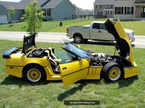 1987 Greenwood Corvette (C4) Convertible C4 Corvette Convertible, Greenwood Corvette, Yellow Corvette, Chevrolet Corvette C4, C4 Corvette, Corvette C4, Camaro Iroc, Corvette Convertible, Car Pics