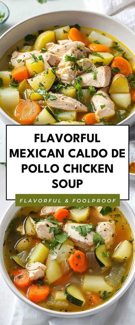 Image for Flavorful Mexican Caldo de Pollo Chicken Soup Chicken Noodle Soup Mexican, Pork Caldo Soup Recipes, Chochoyotes Soup, South American Soup Recipes, Chicken Caldo Recipe, Chicken Caldo Mexican Recipe, Soup For When Your Sick, Chicken Mexican Soup, Mexican Caldo