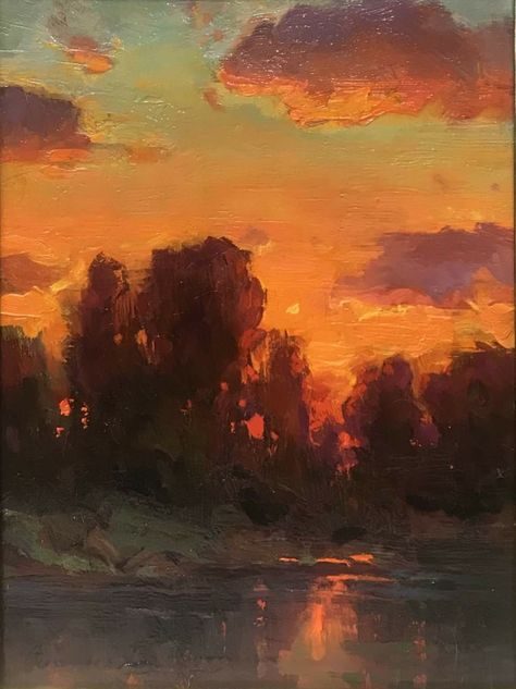 Landscape Paintings Sunset, Red Landscape, Sunset Oil Painting, Sunset Landscape Painting, Monet Paintings, Night Scenery, Landscape Art Painting, Impressionism Painting, Impressionism Art