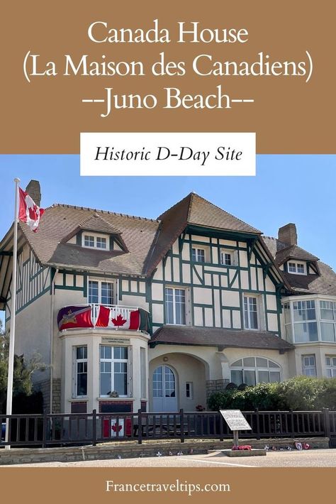 Canada House, located on Juno Beach in Bernières-sur-Mer, Normandy, is an important historic site you should visit. It was the first house to be liberated on D-Day, June 6, 1944 by the Canadian army. Today, the French owners open their house so we can learn more about the soldiers and their heroic efforts during D-Day and the Normandy Invasion. D Day Invasion, Normandy Beach, Juno Beach, Canada House, Canadian Army, First House, Europe Destinations, D Day, France Travel