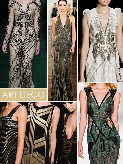 Art Deco Design Style Fashion Interpretation: Monique Lhuillier, Beads Gowns, Deco Style, Art Pattern, Art Deco Dress, Art Deco Fashion, Deco Vintage, Artdeco, Emeralds Gowns. Art Deco Fashion Modern, Nouveau Fashion, Ralph Lauren Runway, Emerald Gown, Idea Box, Runway Gowns, Fall Runway, Deco Dress, Deco Fashion