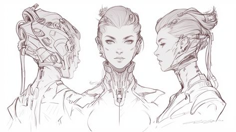 ArtStation - +320 Sci-Fi Female Sketch Reference(4k) Sci Fi Reference, Female Sketch Reference, Cyberpunk Female Character Design, Sci Fi Hairstyles Concept Art, Sci Fi Oc, Sci-fi Female Character Design, Cyberpunk Sci Fi, Sci Fi Female, Sci Fi Woman Art Character Design