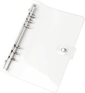 Binder Cover Clear PVC Notebook Shell with Snap Button Closure 6 Ring Loose Leaf Binding Covers for Traveler Planner Diary Pages (A5 Binder, Clear) Diary Pages, Binding Covers, A5 Binder, Planner Diary, Binder Cover, Binder Covers, Travelers Notebook, Loose Leaf, Snap Button