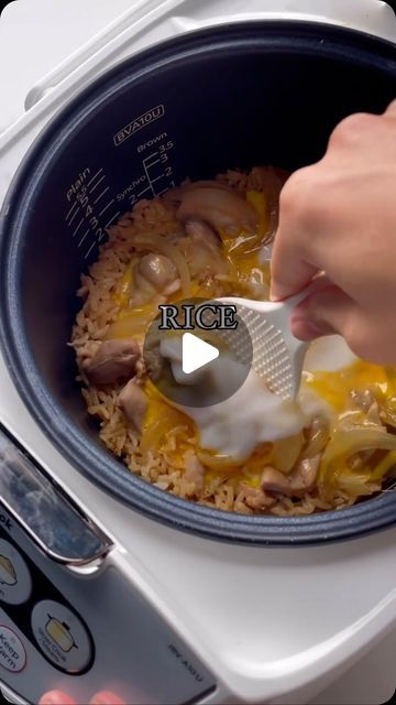 Oyakodon Rice Cooker, Savory Rice Cake, Rice Cooker One Pot Meals, Rice Maker Recipes, Rice Cooker Meals, Chicken And Onions, Japanese Rice Dishes, Recipes Using Rice, Rice Bowl Recipe