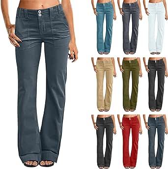 Wide Leg Pants Casual, Rainbow Outfit, Pants High Waisted, Comfy Chic, High Waist Fashion, Pants With Pockets, Farm Girl, Pants Casual, Chino Pants