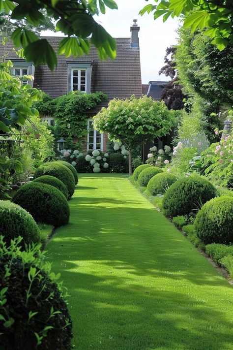 Buxus Garden Ideas, Garden Island, English Garden Design, Front Garden Landscape, Front Garden Design, Elegant Garden, Garden Venue, Garden Design Plans, Classic Garden