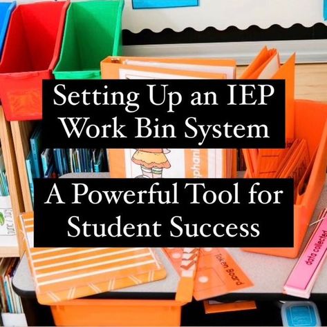 839 likes, 1,144 comments - mrsdscorner on June 27, 2024: "Ever feel like you need to do all the things but just are not sure how? I get it 😅

As a special education teacher, we have a lot on our plate! Trying to collect data for each of our students IEP goals can be tricky and honestly overwhelming. An IEP work bin system is a great way for students to work on their goals while you also collect data! One of my favorite things about it is that it also helps you to stay organized along the way. Iep Goal Bins, Iep Bins, Iep Organization, Work Bins, Iep Meetings, Special Ed Teacher, Iep Goals, Learning Support, Student Success