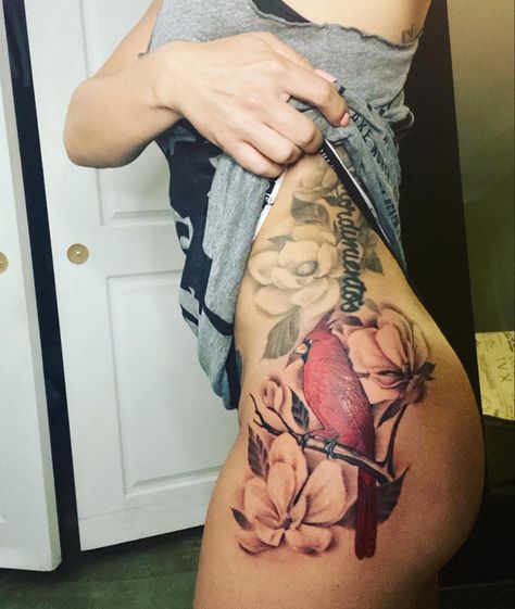 Cardinal Back Tattoo, Cardnial Tattoo, Red Cardinal Tattoo, Rob Tattoo, Red Cardinal Tattoos, Cardinal Tattoo, Cardinal Tattoos, Magnolia Tattoo, Orchid Tattoo