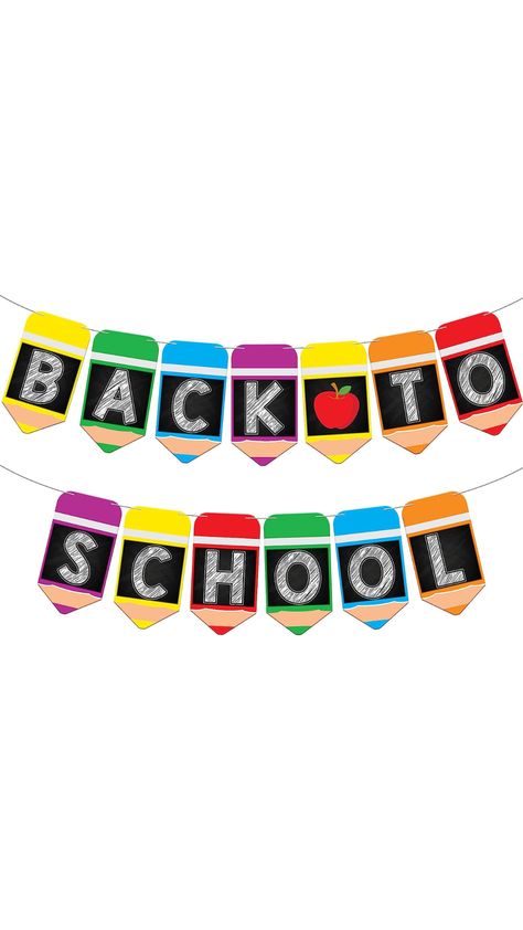 This stylish and festive KatchOn Large Back To School Banner is perfect for decorating your classroom or home for the start of the new school year. The banner is large, measuring 10 feet long, and features a variety of school-themed images and phrases. The banner also comes with two strings for hanging, so you can easily display it in your desired location. Office Space Decor, School Hallways, Diy Pencil, School Banner, Back To School Party, Paper Flower Decor, Welcome Back To School, The New School, School Parties