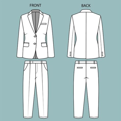 Flat Sketch Template, Office Wear Outfit, Fashion Flat Sketch, Fashion Sketches Men, Suit Drawing, Sketch Template, Technical Design, Flat Sketches, Fashion Design Patterns