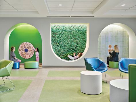 Shawn Jenkins Children’s Hospital Rethinks Family Care + Design Children Hospital Design, Healthcare Interior Design, Pediatric Care, Children Hospital, Cabinet Medical, Hospital Interior, Sensory Room, Hospital Design, Architecture Magazines