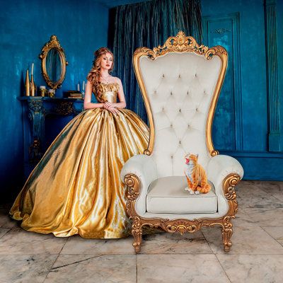 Gold Throne Room, Velvet Wingback Chair, Parlor Chair, Sculptural Chair, Italian Baroque, Throne Chair, Baroque Design, Leather Side Chair, Tufted Leather