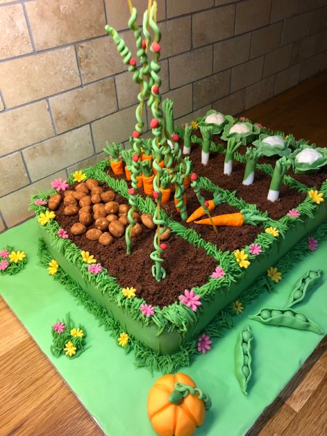 Fondant Vegetables, Allotment Cake, Vegetable Garden Cake, Garden Theme Cake, Gardening Cake, Professional Cake Decorating, 90th Birthday Cakes, Garden Cake, Peter Rabbit Birthday