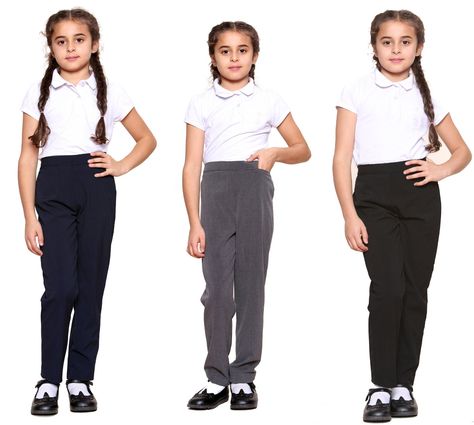 School Trousers, Comfortable Trousers, School Pants, Girls School Uniform, Uniform Outfits, Smart Fit, Uniform Pants, Girls School, Girls Uniforms